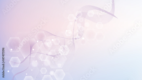 Health care abstract background with hexagons, lines and dots. Medical innovation banner template concept. Biology and pharmaceutical technology background. Vector illustration.