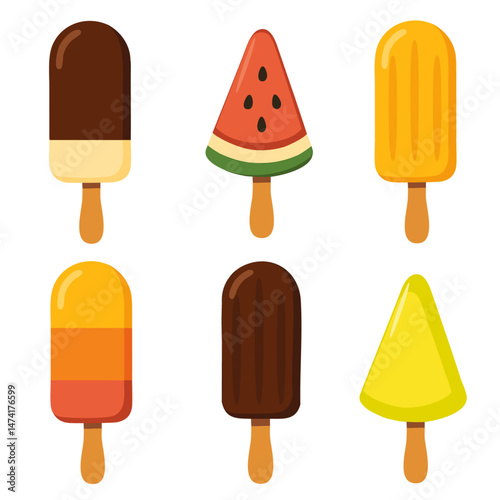 buntes Eis am Stil Set Sortiment