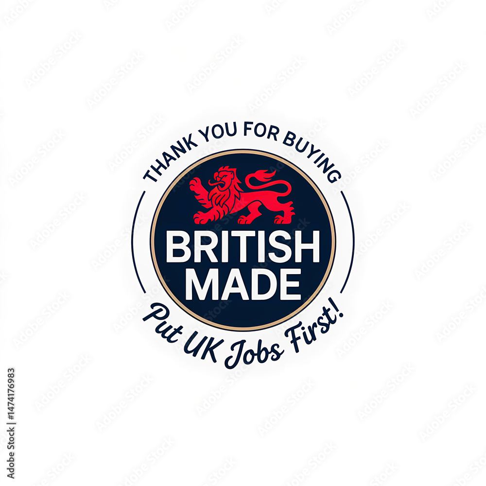 Fototapeta premium British Manufacturing Badge Promoting National Pride And Support For Local Workforce