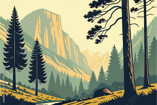 144 scenic california landscapes, misty pine forests, volcanic mountains, natural landscapes, cinematic dramatic lighting, digital art, 8K resolution