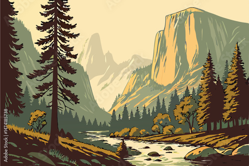144 scenic california landscapes, misty pine forests, volcanic mountains, natural landscapes, cinematic dramatic lighting, digital art, 8K resolution