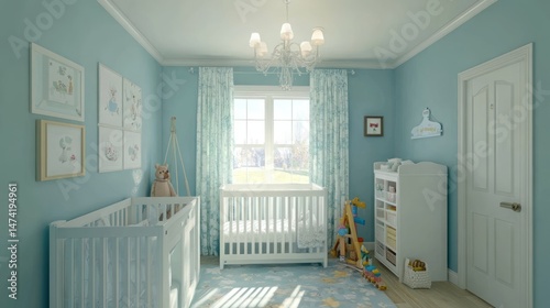 Light-filled baby room interior design