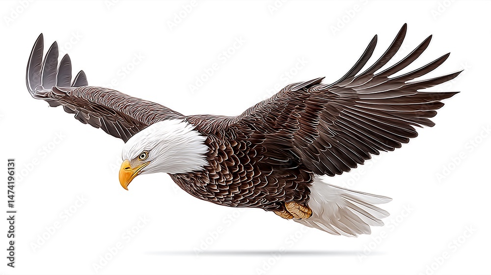 Obraz premium Majestic Bald Eagle in Flight with Wings Spread Wide. (2)
