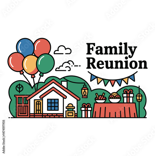 Modern family reunion design with happy moments