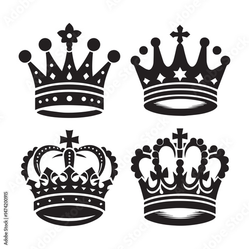 Collection of Black Crown Designs
