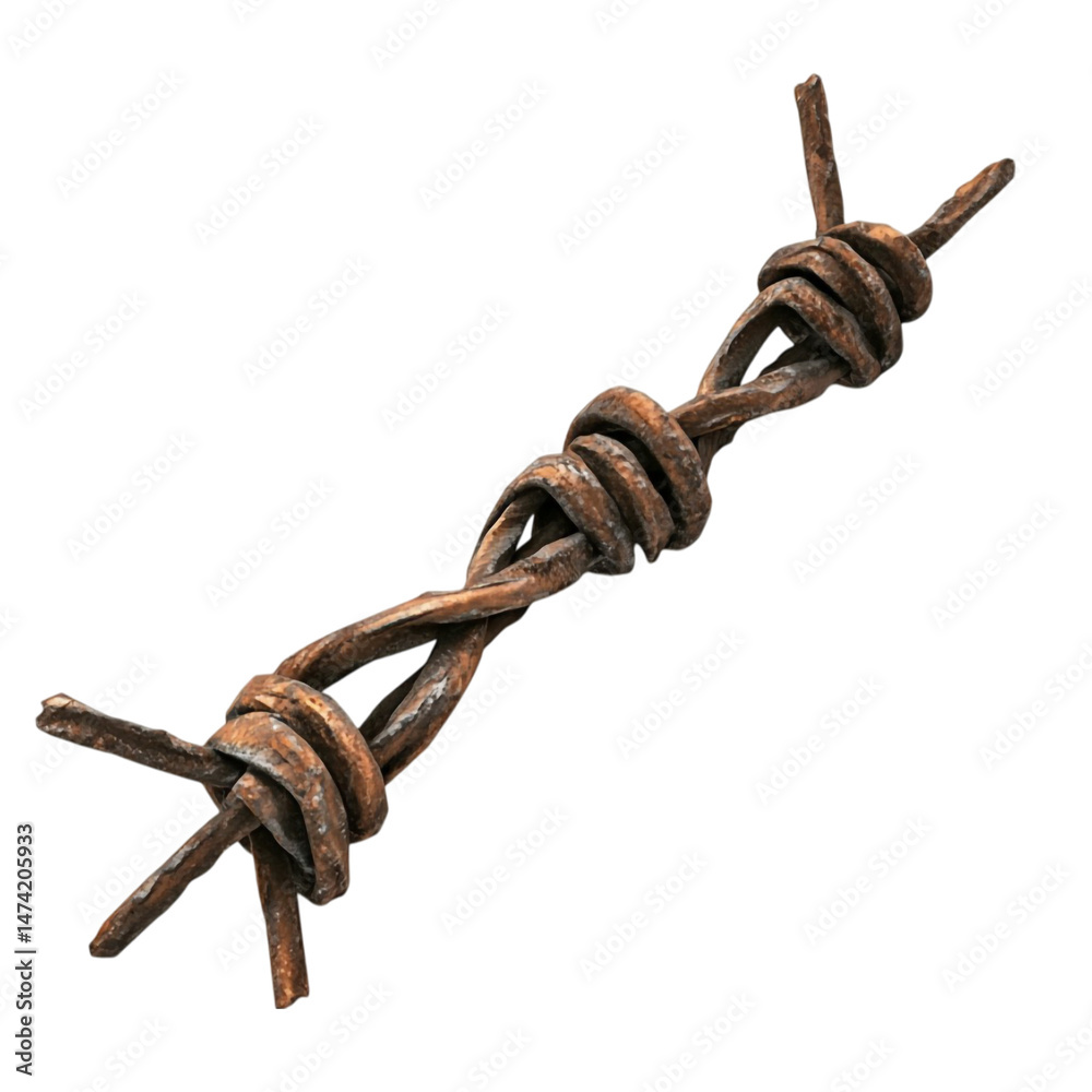 Obraz premium Rusty barbed wire abstract art colorful lines background