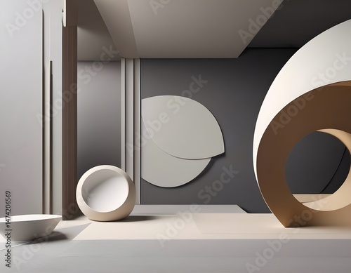 Modern Minimalism: Sculptural Elements in Space..