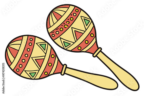 148 traditional mexican maracas,colorful hand-painted wooden maracas,vibrant south american folk musical instrument,festive rhythmic percussion toy,cultural mexican musical accessory