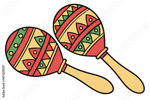 148 traditional mexican maracas,colorful hand-painted wooden maracas,vibrant south american folk musical instrument,festive rhythmic percussion toy,cultural mexican musical accessory