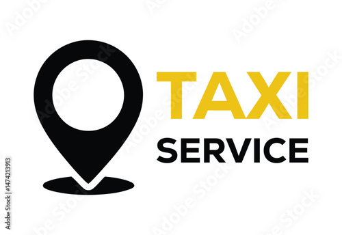 Taxi Service Logo Location Pin and Bold Text Design