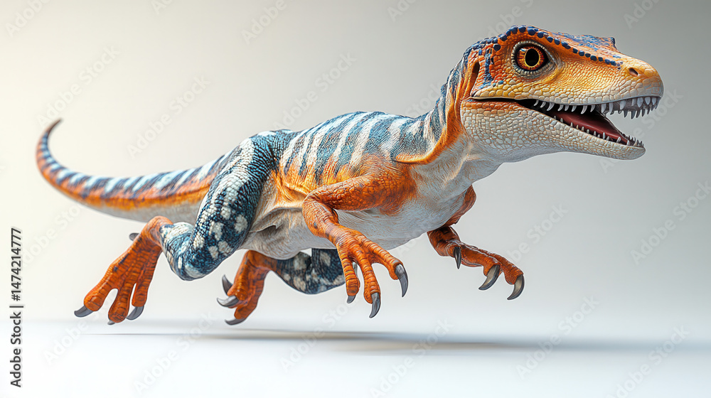 Naklejka premium dinosaur on a solid color background 