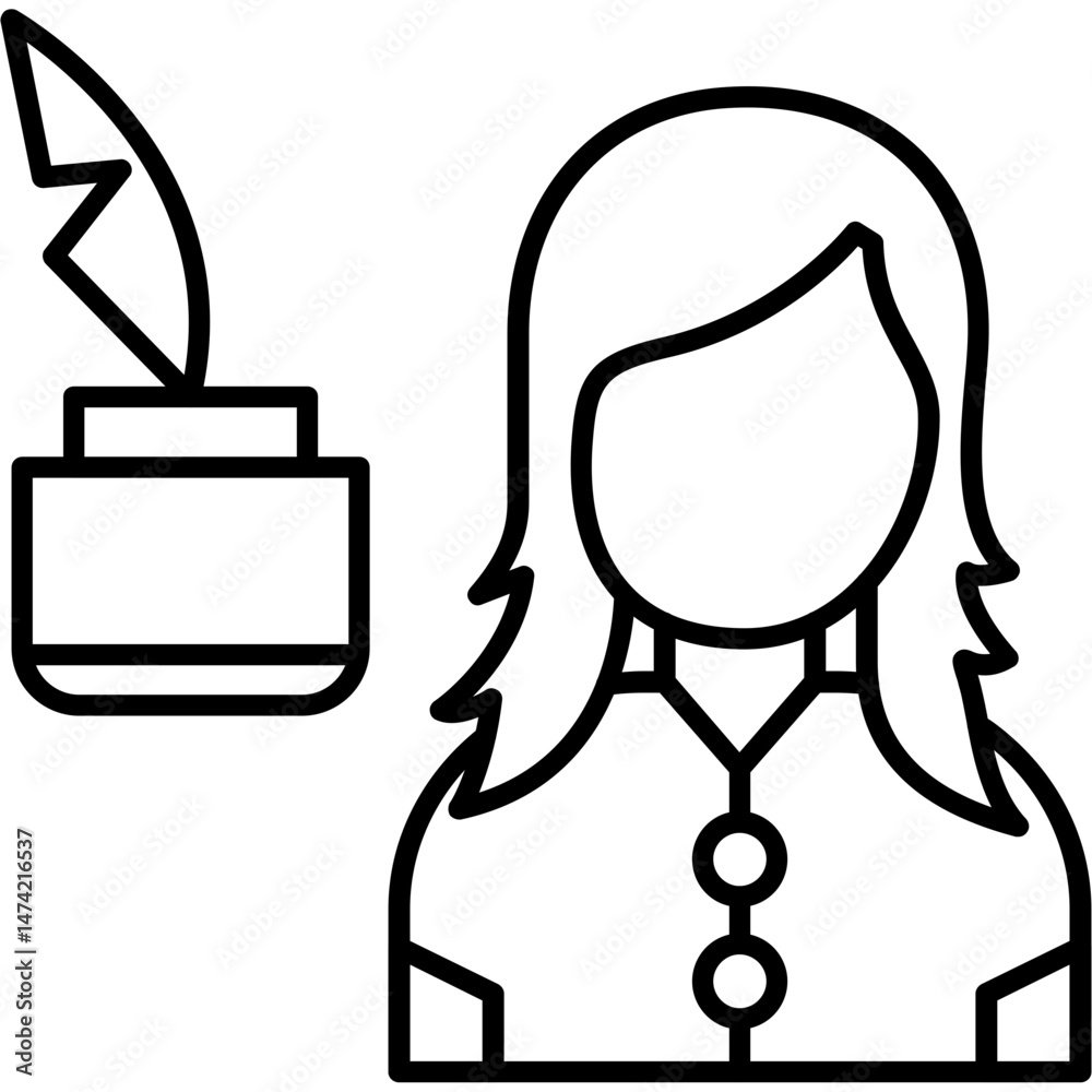 Fototapeta premium Writer Icon