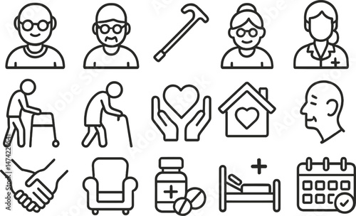 Vector illustration set depicting various elements of SEO optimization, showcasing tools and techniques for digital marketing success