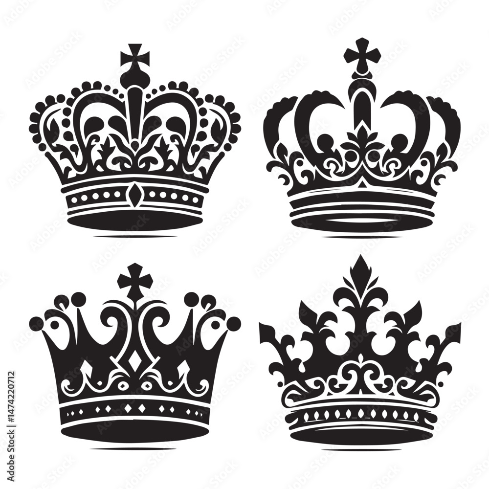Fototapeta premium Black Crown Graphics for Print and Web