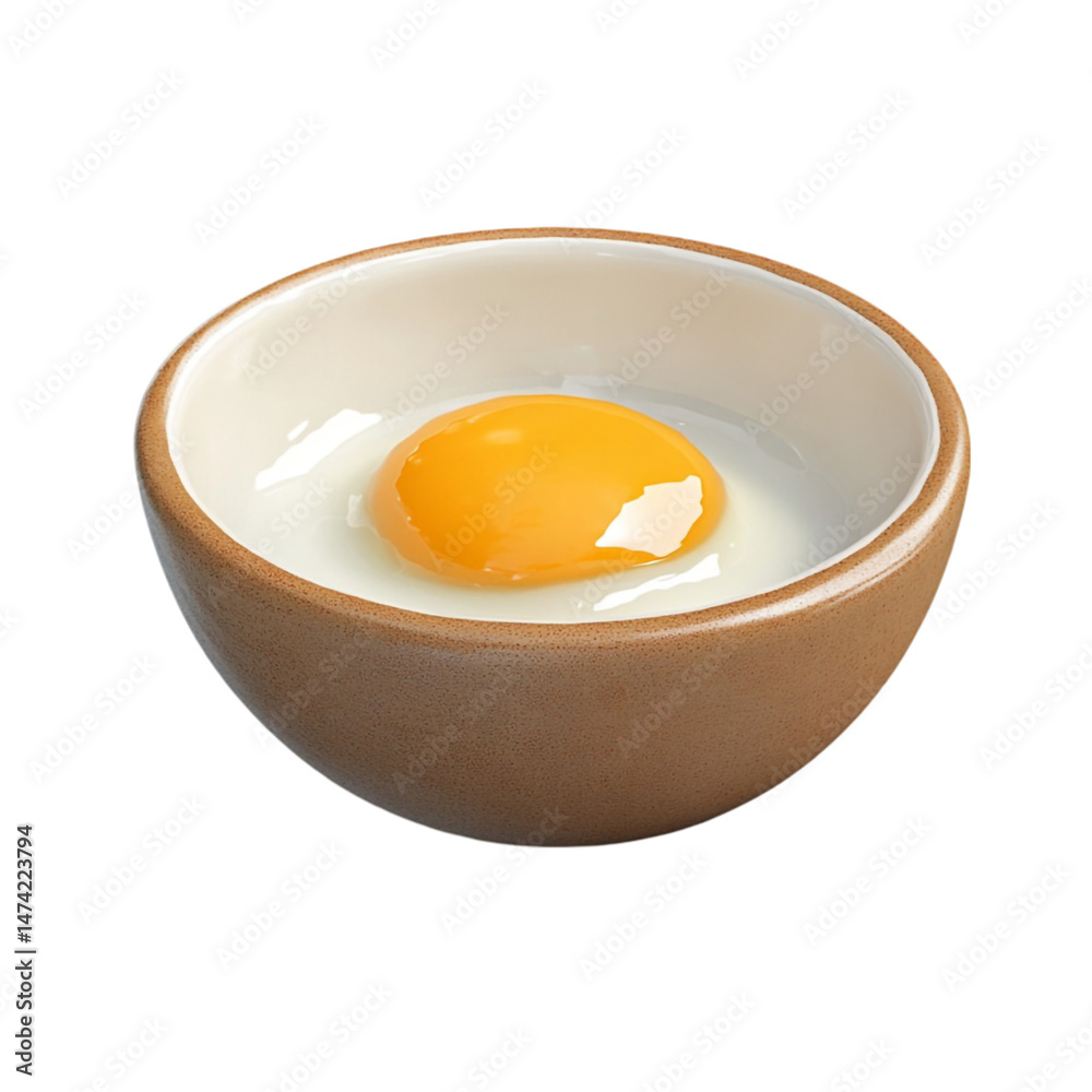 Soft boiled egg in a brown bowl a simple breakfast or snack Soft boiled egg in a brown bowl a simple breakfast or snack