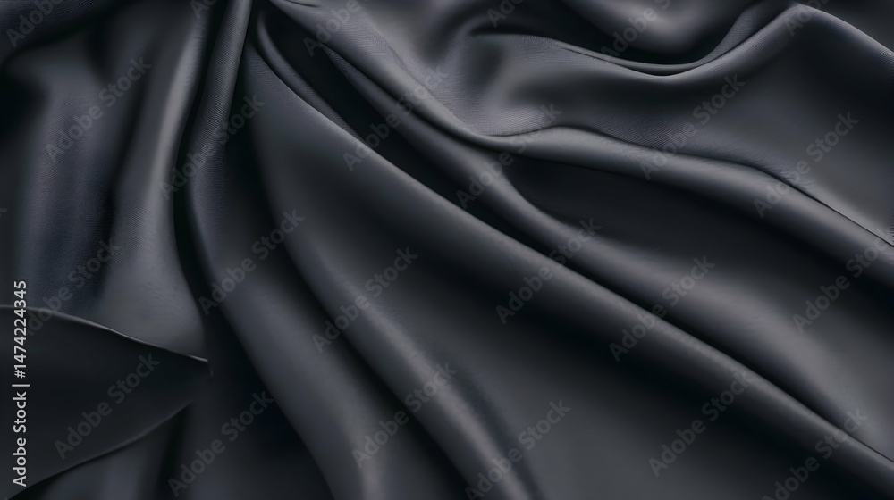 Obraz premium Dark, luxurious fabric with soft, flowing folds and elegant drapes
