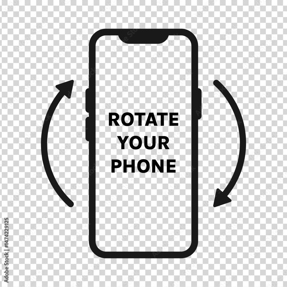 Fototapeta premium Rotate your phone symbol vector illustration on transparent background