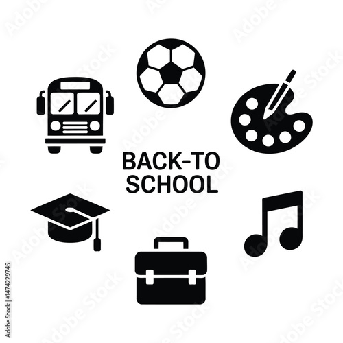 school time colorful graphic design