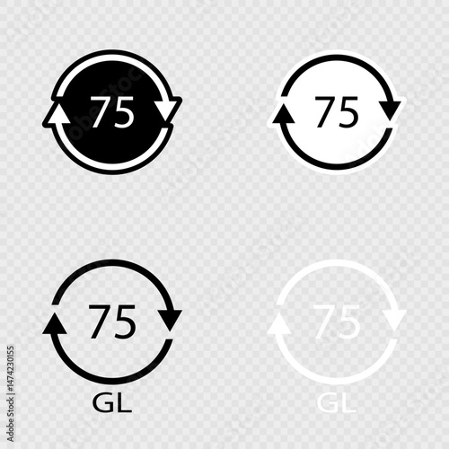 Low Lead Glass Recycling Code 75 GL Set.