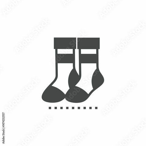 Black and white sock vector illustration icon. Illustration for business. Vector template.