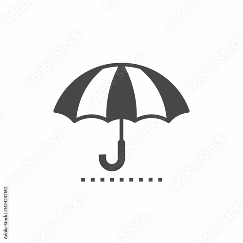 Black and white umbrella vector illustration icon. Illustration for business. Vector template.