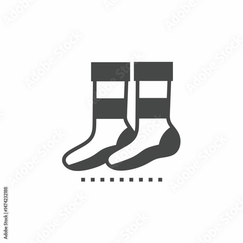 Black and white sock vector illustration icon. Illustration for business. Vector template.