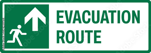 emergency and first aid safety signs v2 uppercase text_evacuation route_landscape size 1/2 a4,a3,a2,a1 	
