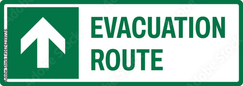 emergency and first aid safety signs v2 uppercase text_evacuation route_landscape size 1/2 a4,a3,a2,a1 	
