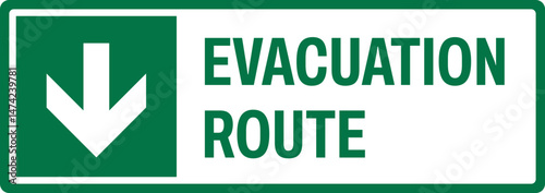 emergency and first aid safety signs v2 uppercase text_evacuation route_landscape size 1/2 a4,a3,a2,a1 	
