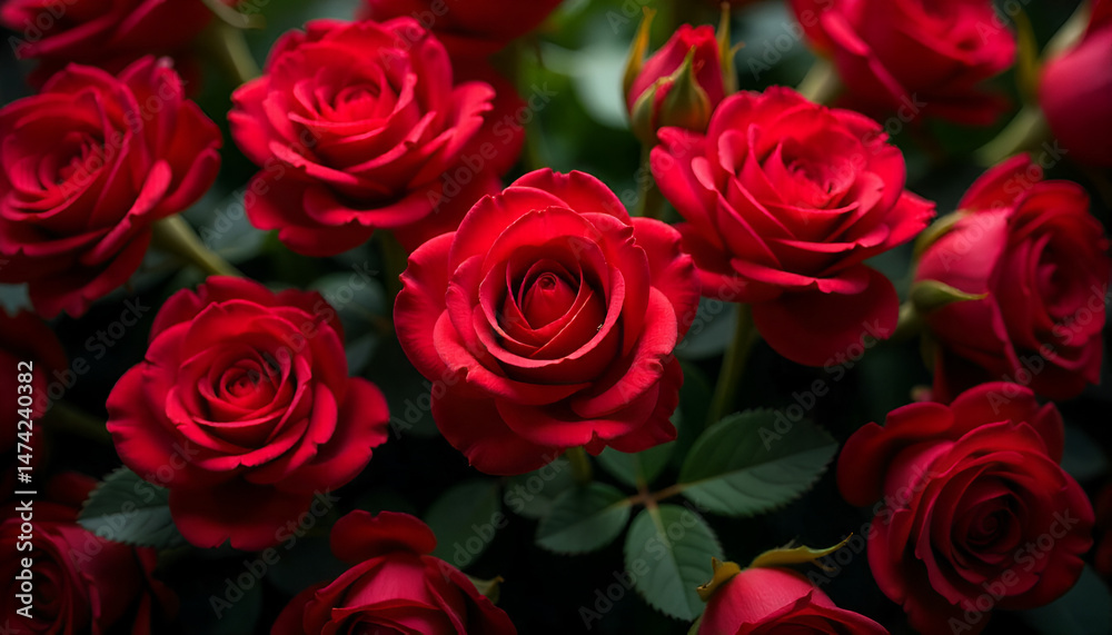 Obraz premium A velvet red rose set against a dark background, capturing elegance, passion, and timeless beauty.