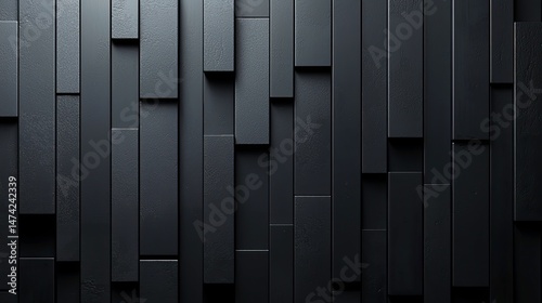 Clean Abstract Background of Aligned Black Rectangles Perfectly