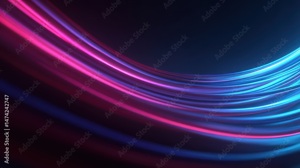 A 4K photo of 3d rendering, rounded pink blue neon lines, glowing in the dark, abstract minimalist geometric background, ultraviolet spectrum, cyber space, futuristic. A 4K photo of 3d rendering, rounded pink blue neon lines, glowing in the dark, abstract minimalist geometric background, ultraviolet spectrum, cyber space, futuristic.