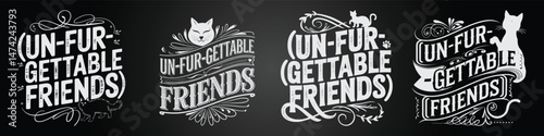 Chalkboard Art with Playful Jungle Animals lettering in Vector Style