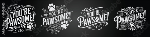 Chalkboard Art with Playful Jungle Animals lettering in Vector Style