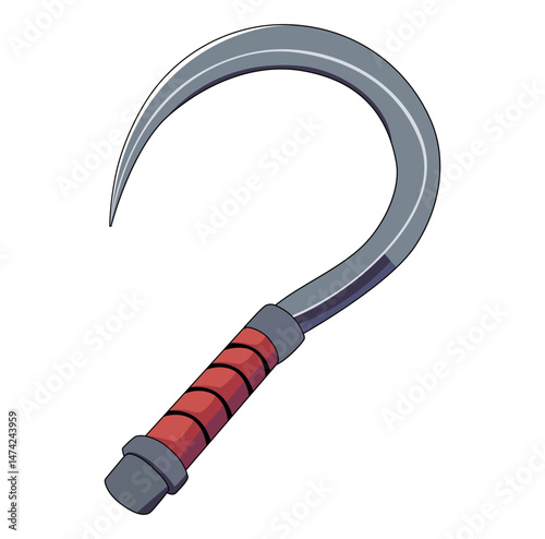 Cartoon Old Iron Sickle Digital Vectors Illustration