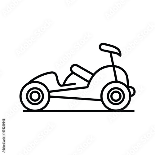 Go Kart Driver Minimalist Line Art Design