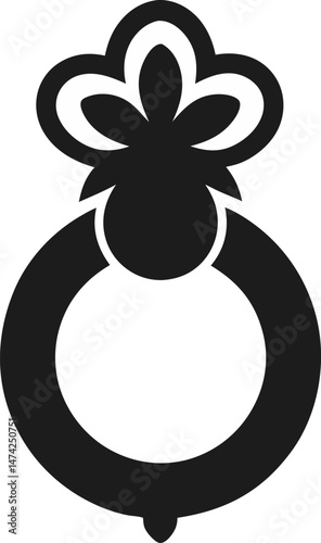 Buttonhole Ring Silhouette Vector Illustration 