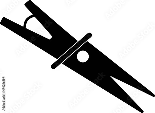 Cloth Peg Silhouette Vector    