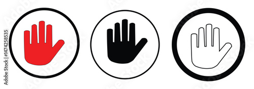 
Hand icon set. hand vector icon, 