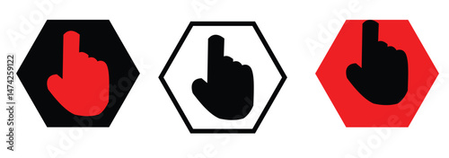 
Hand icon set. hand vector icon, 