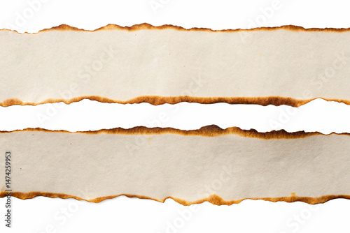 Burnt Edge Paper Strips Isolated on transparent Background for Creative Design Elements