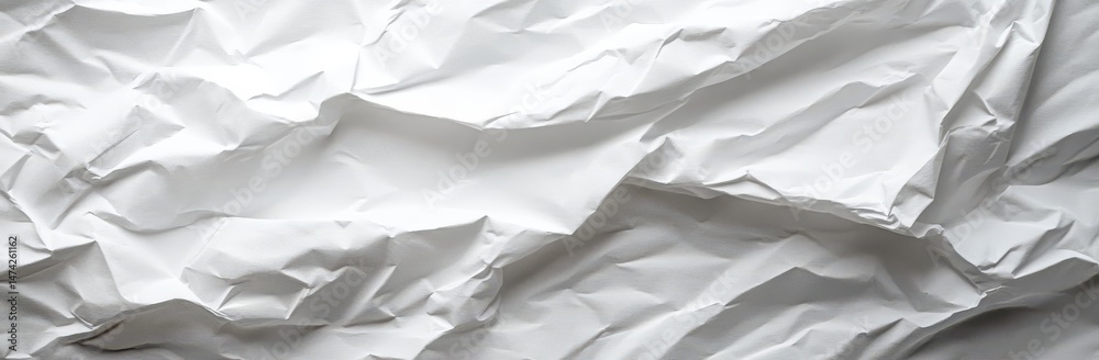 Obraz premium Crumpled White Paper Texture Abstract Background