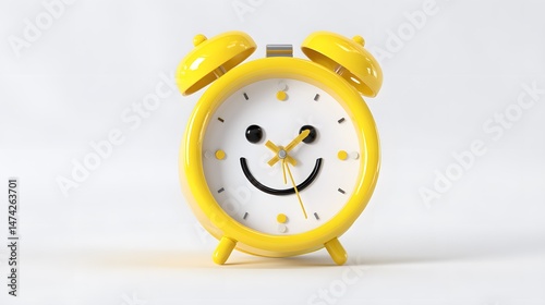 Playful 3D Cartoon Clock with Smiling Face for Fun Time Management Scenes