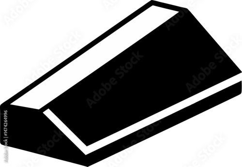 Eraser Corner Silhouette Vector Illustration 