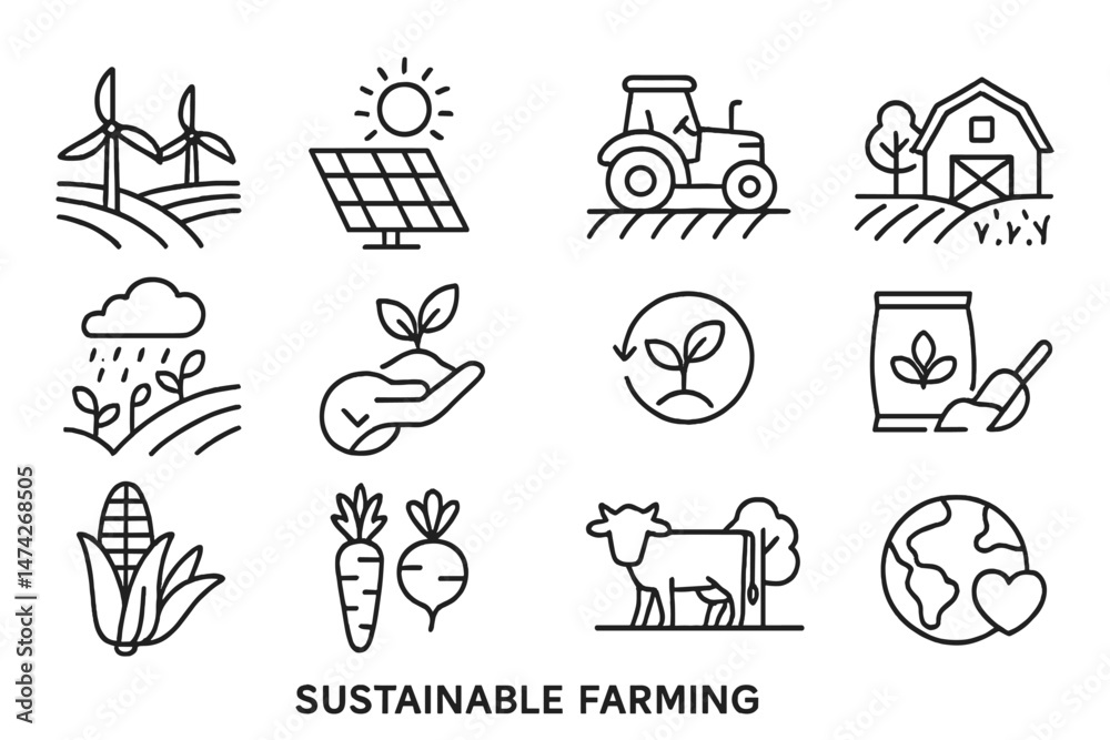 Naklejka premium Vector illustration showcasing recycling symbols and themes of sustainability, environmental care, and love for the planet