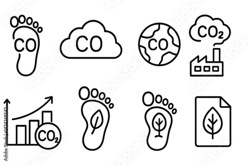 Vector illustration highlighting various aspects of climate change effects and related activities