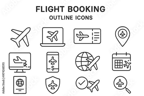 Travel essentials illustrated with vector graphics including luggage, a globe, and travel documents for a perfect journey