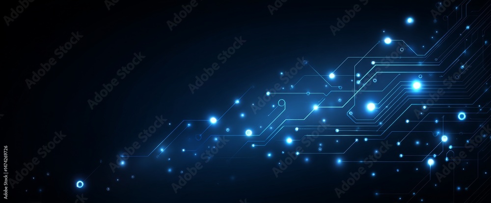 Obraz premium Abstract circuit board processing set against a futuristic technology background