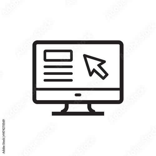 Icon of web portal template, linear design vector