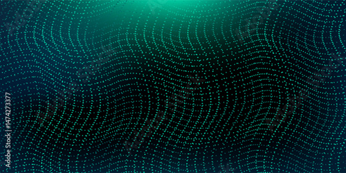 Digital technology speed connect blue green background, cyber nano information, abstract communication, innovation future tech data, internet network connection, Ai big data, line dot illustration